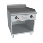 fry top elettrico 800 mm piano mezzo liscio rigato vano a giorno