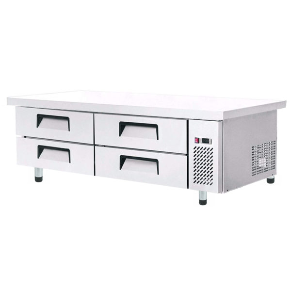 Base refrigerata con piano lungo 4 cassetti