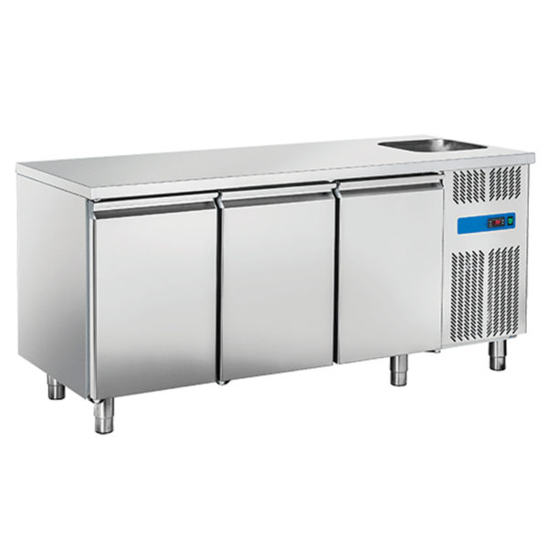 Tavolo Refrigerato TN Con Lavello 3 Porte Profondo 700