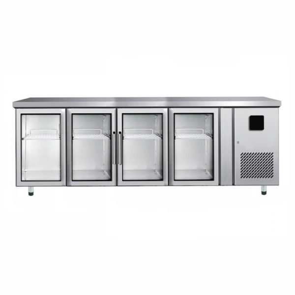 Tavolo Refrigerato TN per teggli gn1.1 4 porte vetro