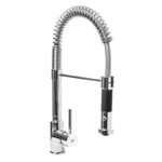 Miscelatore monoforo con canna girevole e doccia dual jet