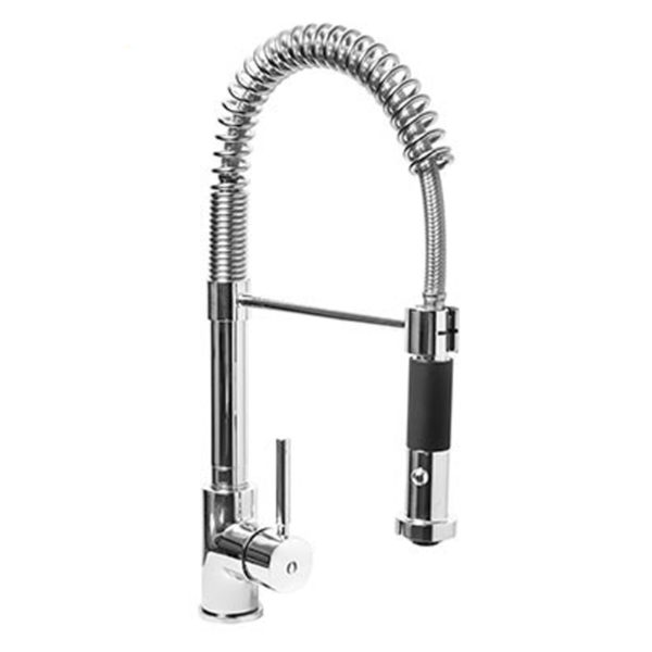 Miscelatore monoforo con canna girevole e doccia dual jet
