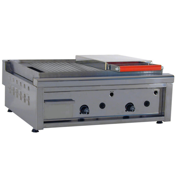 Piastra a gas High Power 60 con 1 calotta ragata