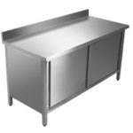 Tavolo inox porte battenti con alzatina
