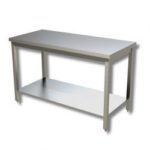 tavolo inox con ripiano di fondo
