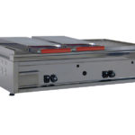 piastra a gas 90 con 2 calotte con piano rigato