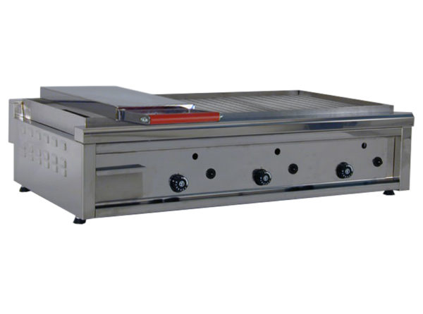 piastra a gas high power 90 con 1 calotta tutta rigata