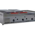 piastra a gas high power 90 con 2 calotte e piano rigato