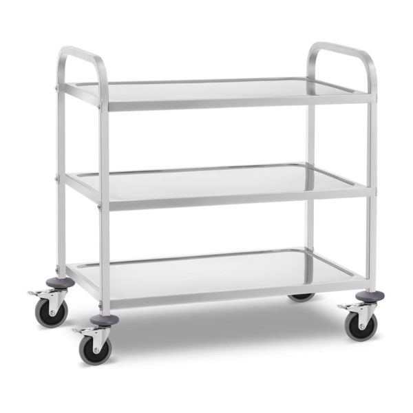 Carrello Inox tre ripiani con invaso