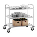 Carrello Inox tre ripiani con invaso2
