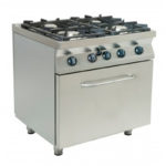 Cucina a Gas Quattro Fuochi Semiprofessionale Con Forno