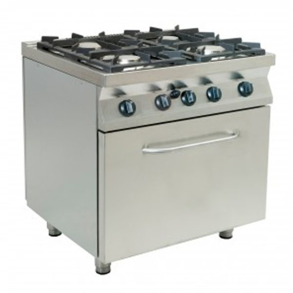 Cucina a Gas Quattro Fuochi Semiprofessionale Con Forno